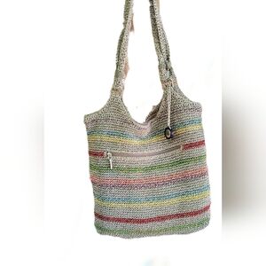 The Sak Crochet Striped Shoulder Bag Purse